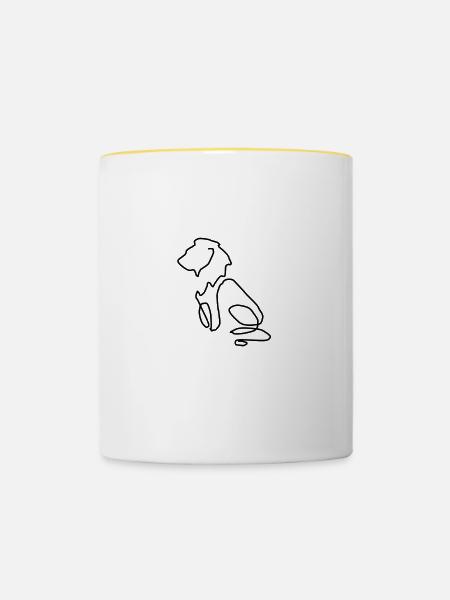 Lion - Tasse zweifarbig - Weiß/Gelb