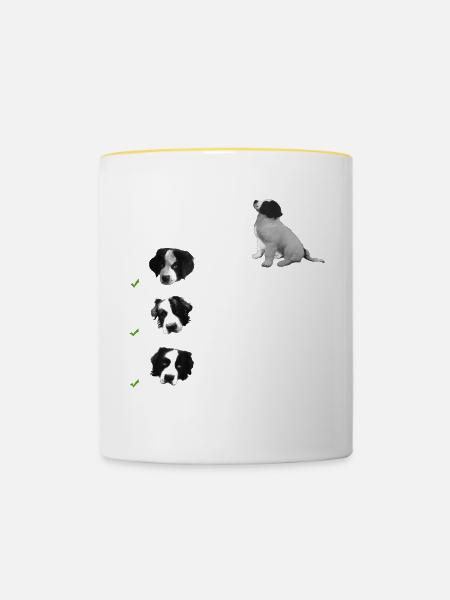 Hund-Landseer-Dog-Geschenkidee - Tasse zweifarbig - Weiß/Gelb