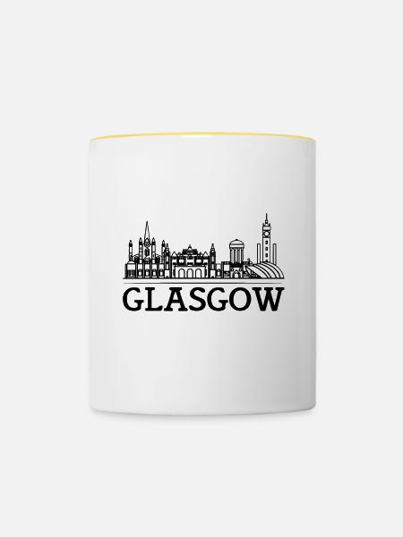 Glasgow - Tasse zweifarbig - Weiß/Gelb