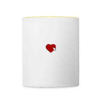 Liebe zum Internet - Tasse zweifarbig - Weiß/Gelb - Vorne