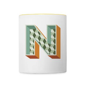 N - Contrasting Mug - white/yellow - Front