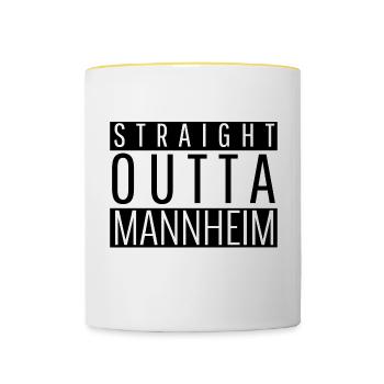 Mannheim - Tasse zweifarbig - Weiß/Gelb - Vorne