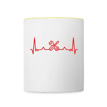 Gift for automotive mechatronics - Contrasting Mug - white/yellow - Front