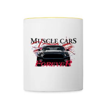 DES MUSCLES POUR TOUJOURS - Mug contrasté - blanc/jaune - Devant