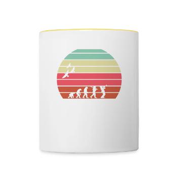 Retro Vintage Sunset Evolution SAXOPHON - Tasse zweifarbig - Weiß/Gelb - Vorne
