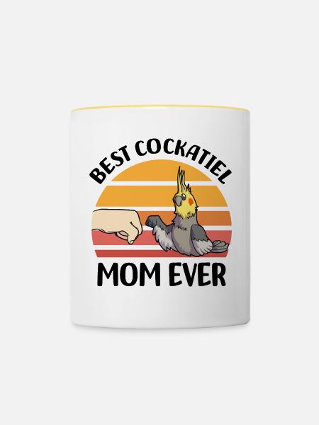 Nymphensittich - Tasse zweifarbig - Weiß/Gelb