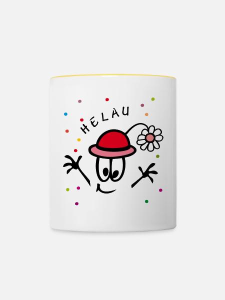 Karneval, Fasching, Comic - Tasse zweifarbig - Weiß/Gelb