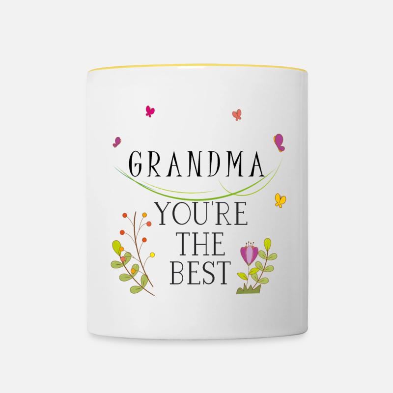 Grand-mère, grand-mère, grand-mère - Mug contrasté - blanc/jaune