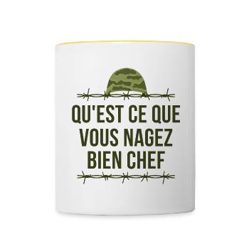 la septième compagnie, la 7ème compagnie - Mug contrasté - blanc/jaune - Devant