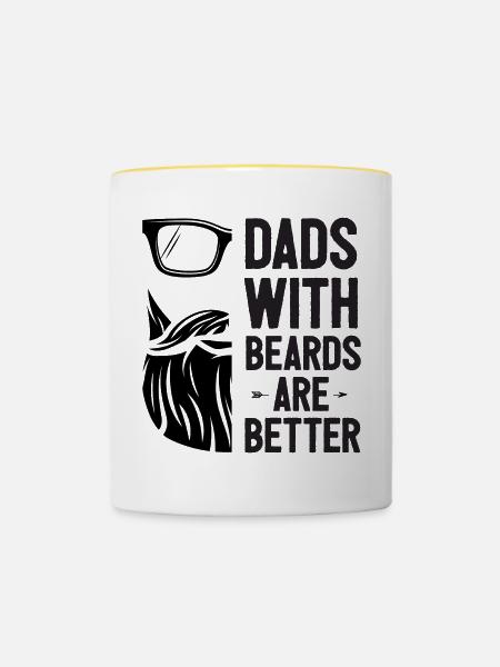 Väter mit Bärten sind besser - Tasse zweifarbig - Weiß/Gelb