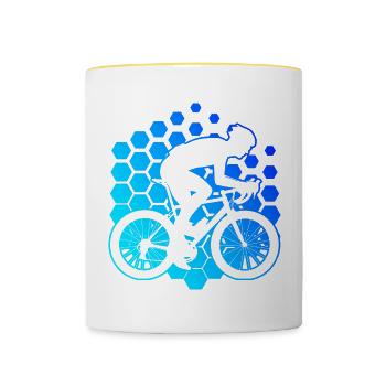 Road Bike Road Bike Road Cycling Road Cyclist - Contrasting Mug - white/yellow - Front