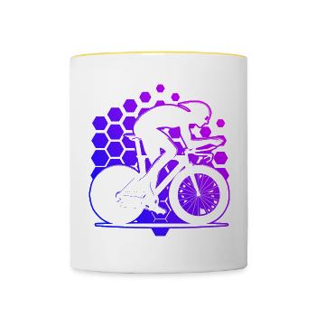 Vélo de route Hommes Vélo de route Vélo de route Vélo de route - Mug contrasté - blanc/jaune - Devant