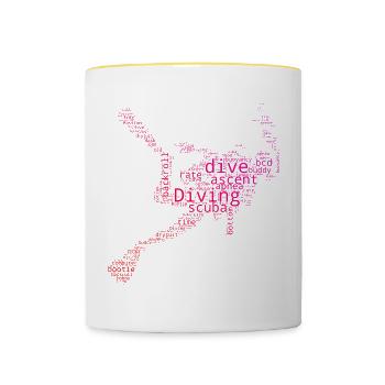 Diver Scuba Taucher Scuba Tauchen Free Dive - Tasse zweifarbig - Weiß/Gelb - Vorne