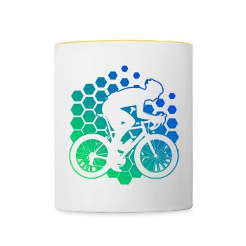 Road Cyclists Road Bike Road Bike Road Cycling - Contrasting Mug - white/yellow - Front
