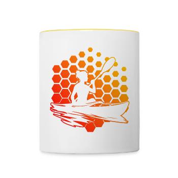 Kayak Homme Kayak Canoë Kayak Femme - Mug contrasté - blanc/jaune - Devant