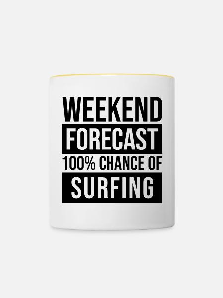 Surf Surf Surf - Tasse zweifarbig - Weiß/Gelb