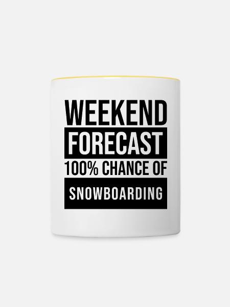 Snowboard Snowboard Snowboard - Tasse zweifarbig - Weiß/Gelb