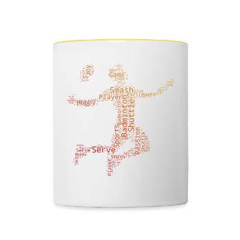 Badminton Players Men Squash Women - Contrasting Mug - white/yellow - Front