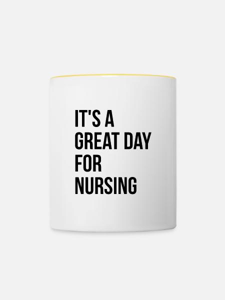 Krankenschwester, Schwester, Krankenschwester - Tasse zweifarbig - Weiß/Gelb