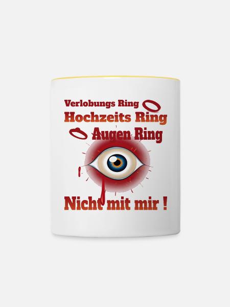 Single Leben - Tasse zweifarbig - Weiß/Gelb