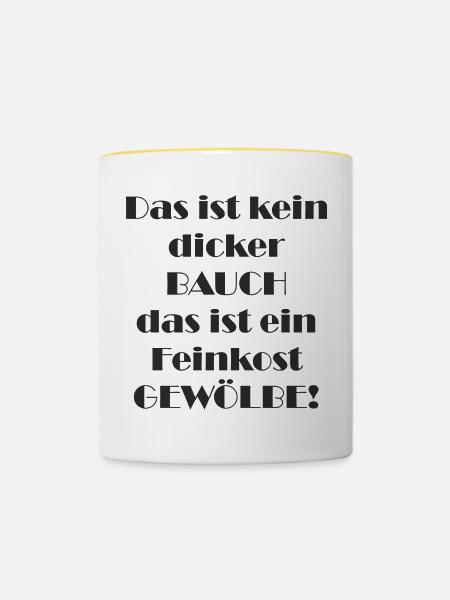Das Feinkost Gewölbe - Tasse zweifarbig - Weiß/Gelb
