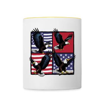 Bald eagle - Contrasting Mug - white/yellow - Front