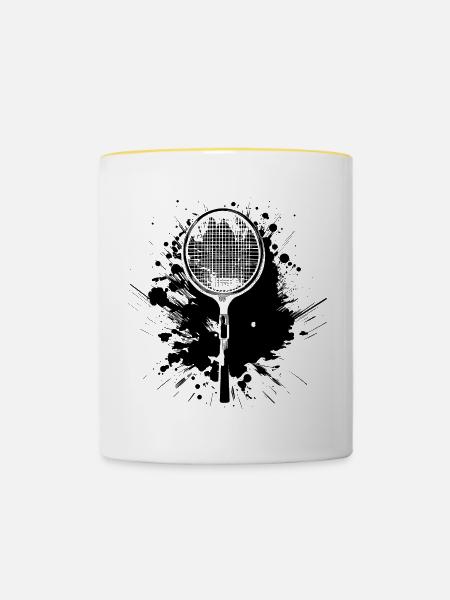 Badmintonschläger - Tasse zweifarbig - Weiß/Gelb