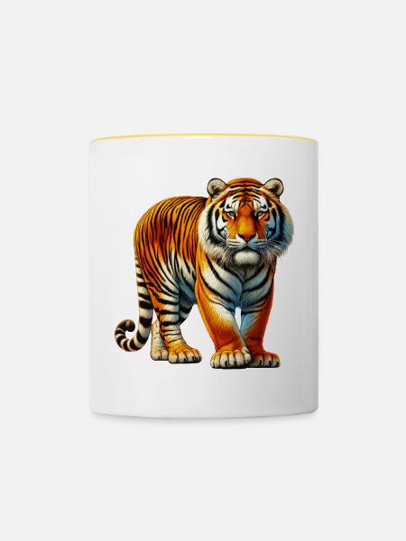 Tiger - Tasse zweifarbig - Weiß/Gelb