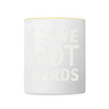 I Love Hot Nerds 16 - Tasse zweifarbig - Weiß/Gelb - Vorne