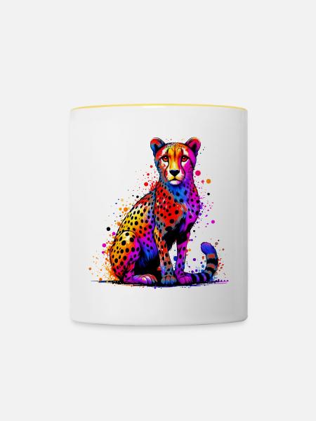 Gepard - Tasse zweifarbig - Weiß/Gelb