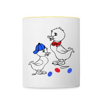 Osterfest - Tasse zweifarbig - Weiß/Gelb - Vorne