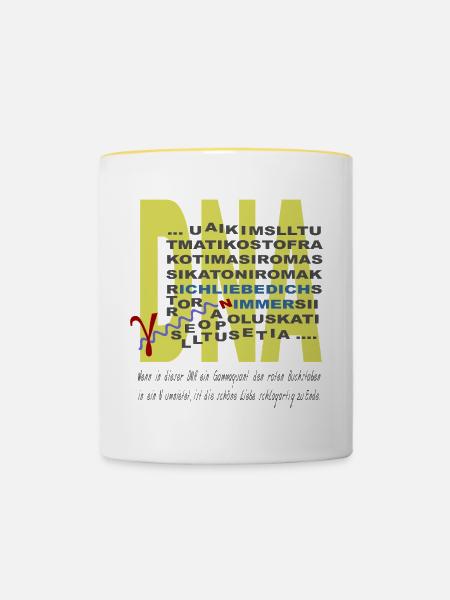 DNA - Tasse zweifarbig - Weiß/Gelb