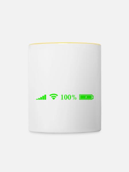 Internet - Tasse zweifarbig - Weiß/Gelb
