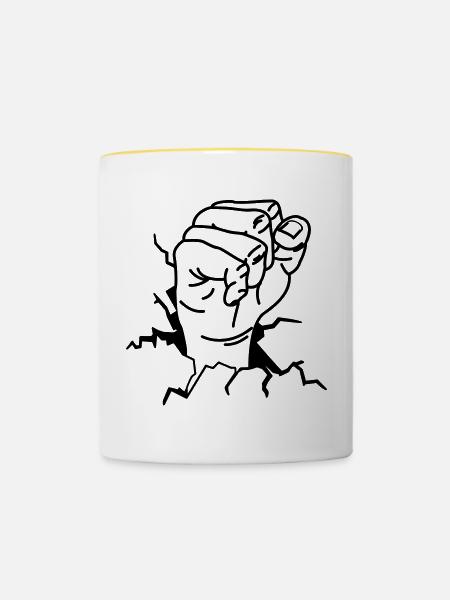 FIST BURSTING - Tasse zweifarbig - Weiß/Gelb