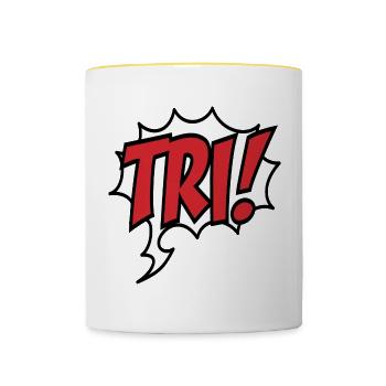 Triathlon - Mug contrasté - blanc/jaune - Devant