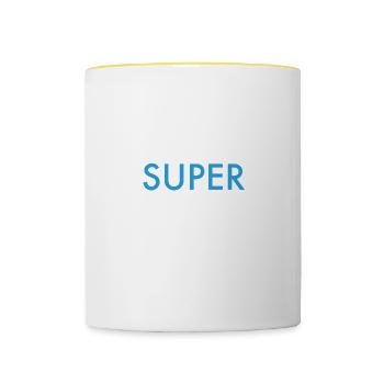 Je suis une super auxiliaire de puériculture - Mug contrasté - blanc/jaune - Devant