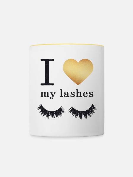 Lange Wimpern Mascara - Tasse zweifarbig - Weiß/Gelb