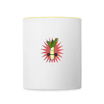 Lauch Lifestyle Lauch Lauch - Tasse zweifarbig - Weiß/Gelb - Vorne