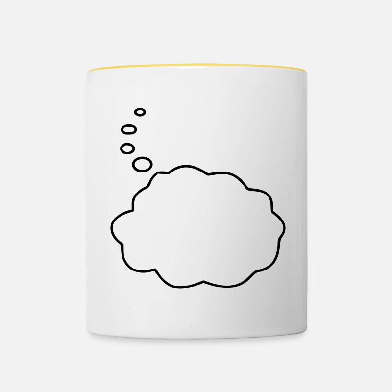 Speech Bubble / Thought Bubble - Contrasting Mug - white/yellow