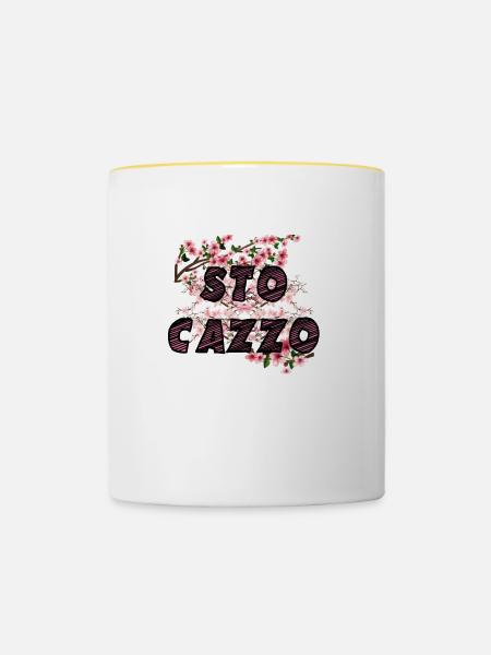 Ich ficke Japan - Tasse zweifarbig - Weiß/Gelb