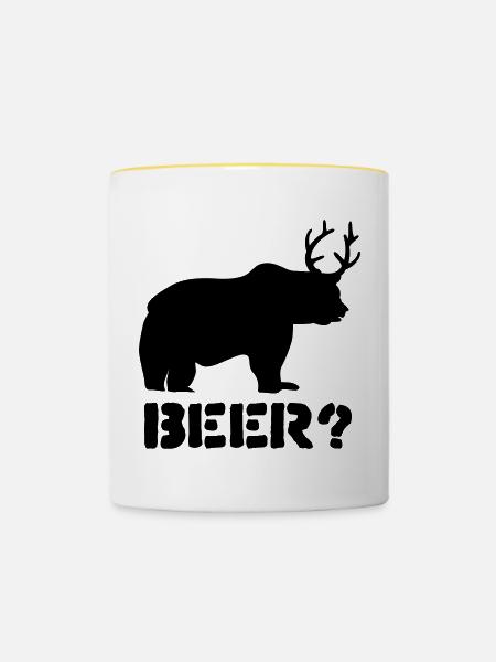 beer - Tasse zweifarbig - Weiß/Gelb