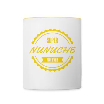 super nunuche for ever - Mug contrasté - blanc/jaune - Devant