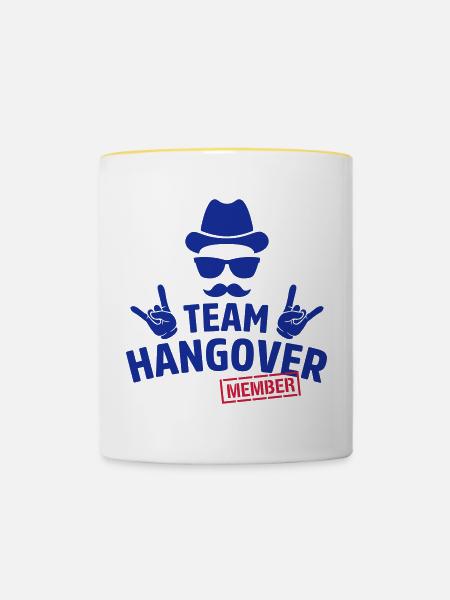 team hangover member hipster - Tasse zweifarbig - Weiß/Gelb