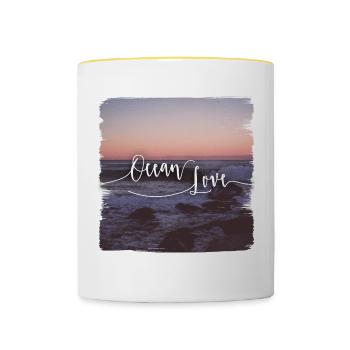 Ocean Lover - Mug contrasté - blanc/jaune - Devant