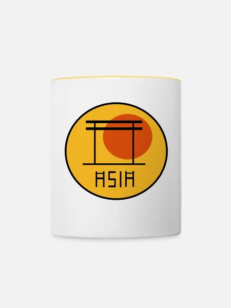 ASIA - Tasse zweifarbig - Weiß/Gelb