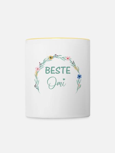 Beste Omi! - Tasse zweifarbig - Weiß/Gelb