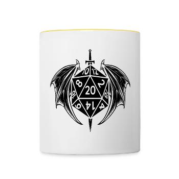 pen and paper dm würfel - Tasse zweifarbig - Weiß/Gelb - Vorne