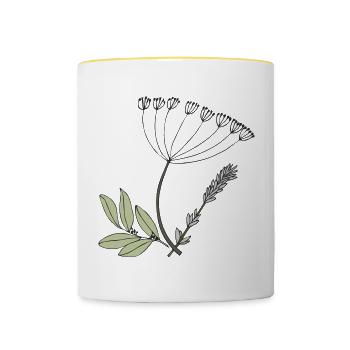 Herbes - Mug contrasté - blanc/jaune - Devant