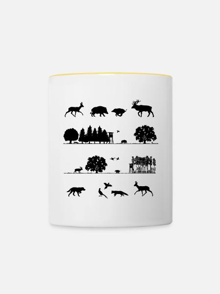 Waldbewohner - Tasse zweifarbig - Weiß/Gelb