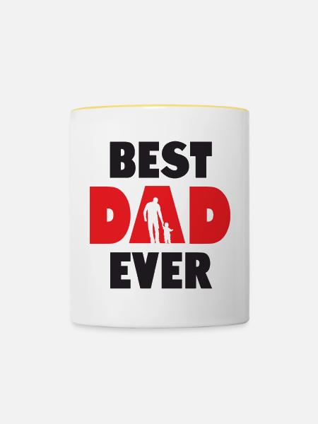 Bester Vater aller Zeiten - Tasse zweifarbig - Weiß/Gelb